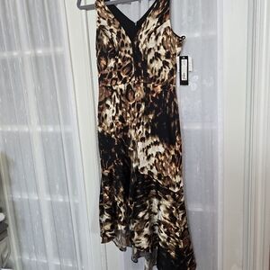 Xscape Animal Print High Low Dress